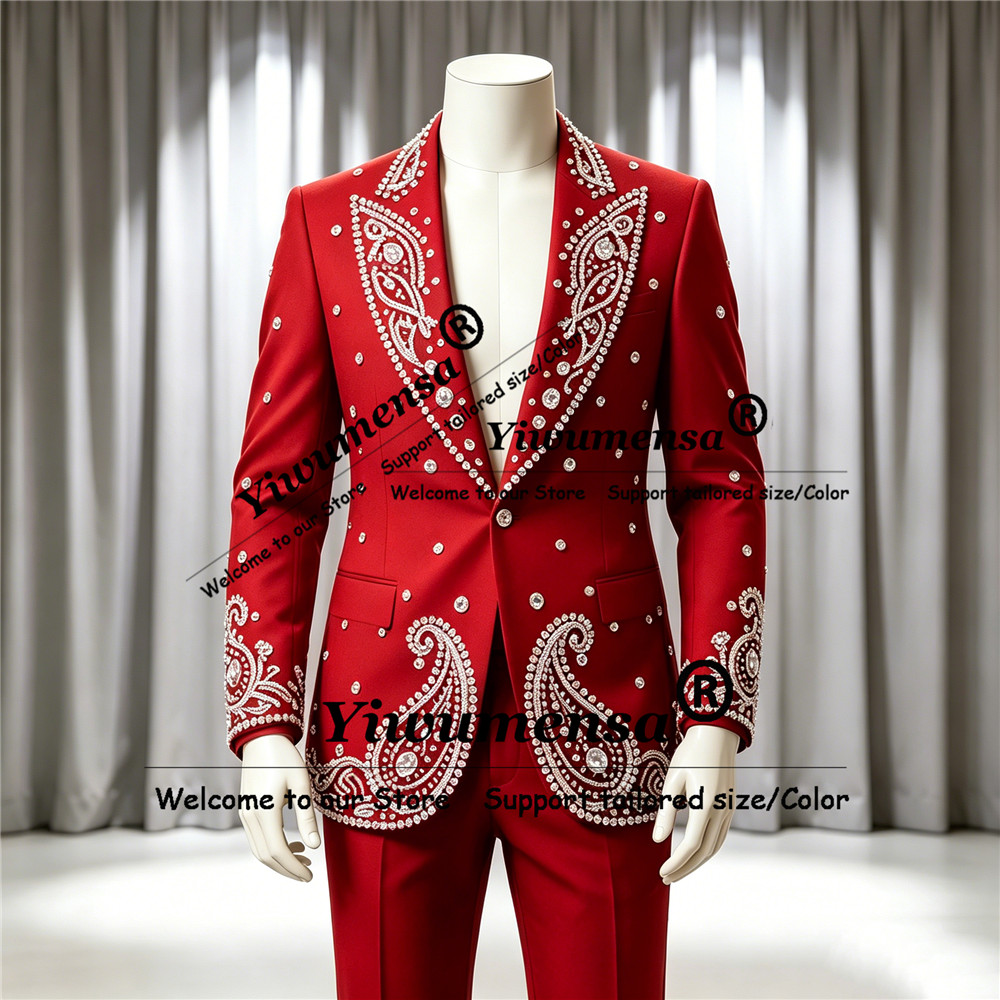 Men'S Formal Wear Attire - Costume de Mariage Scintillant pour Homme