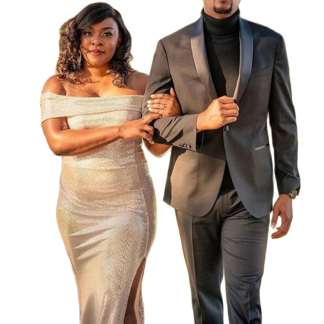 Men Formal Party Wear Dress - Ensemble veste et pantalon gris foncé