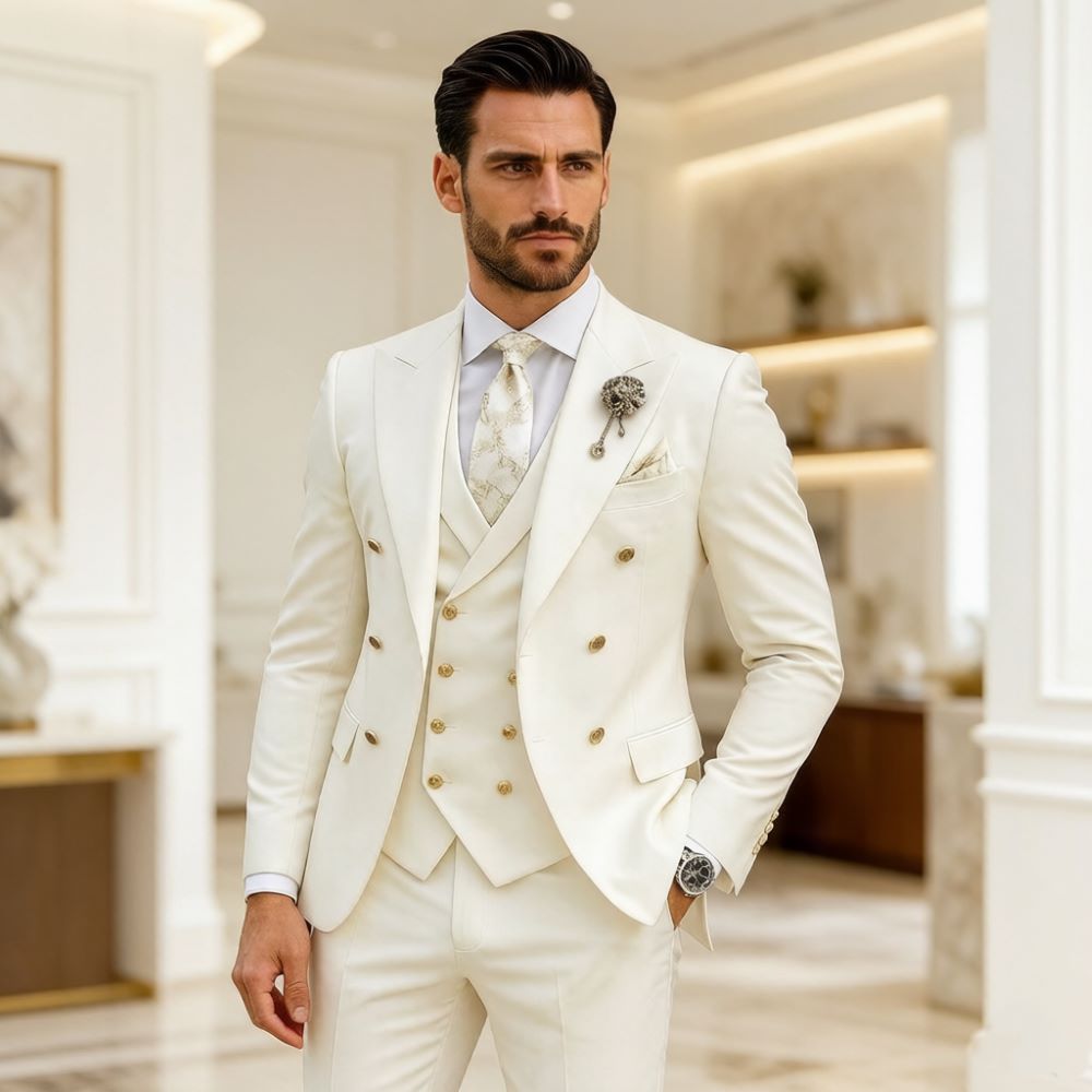 Men'S Formal Wear In Wedding - Costume de mariage ivoire pour homme,