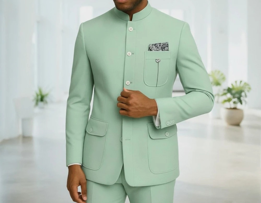Men'S Formal Wear In Wedding - Costume Safari Homme Premium Vert Clair