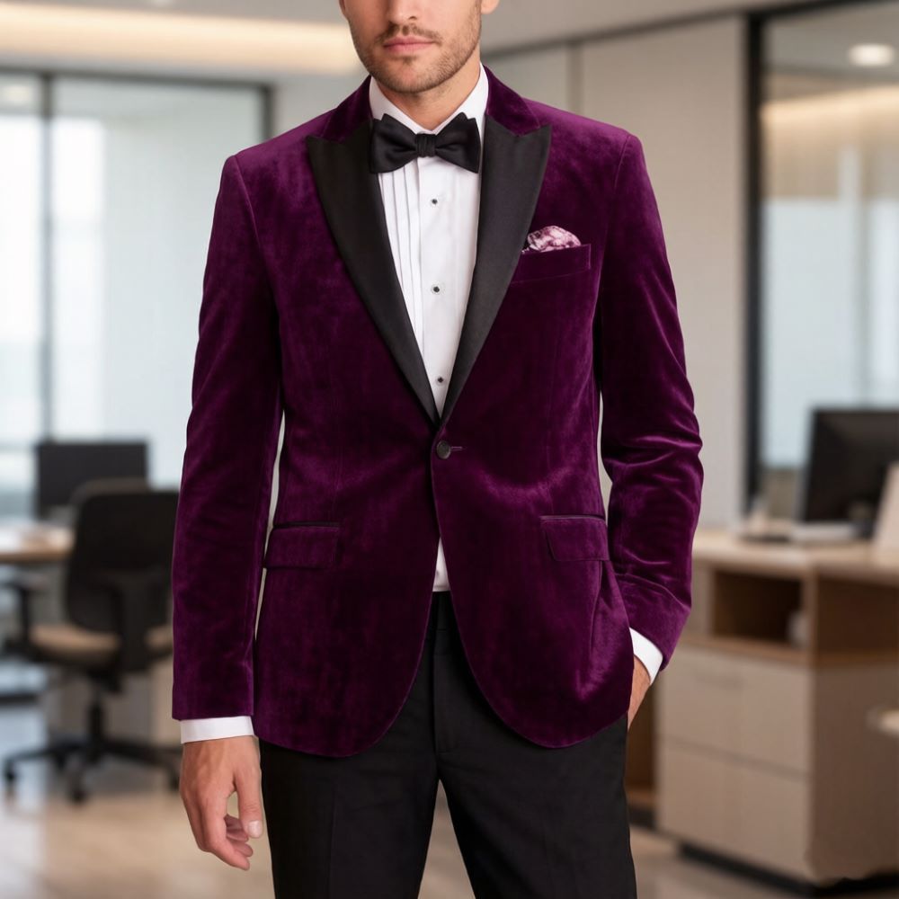Men'S Formal Wear For Reception - Costumes de cérémonie en velours pour