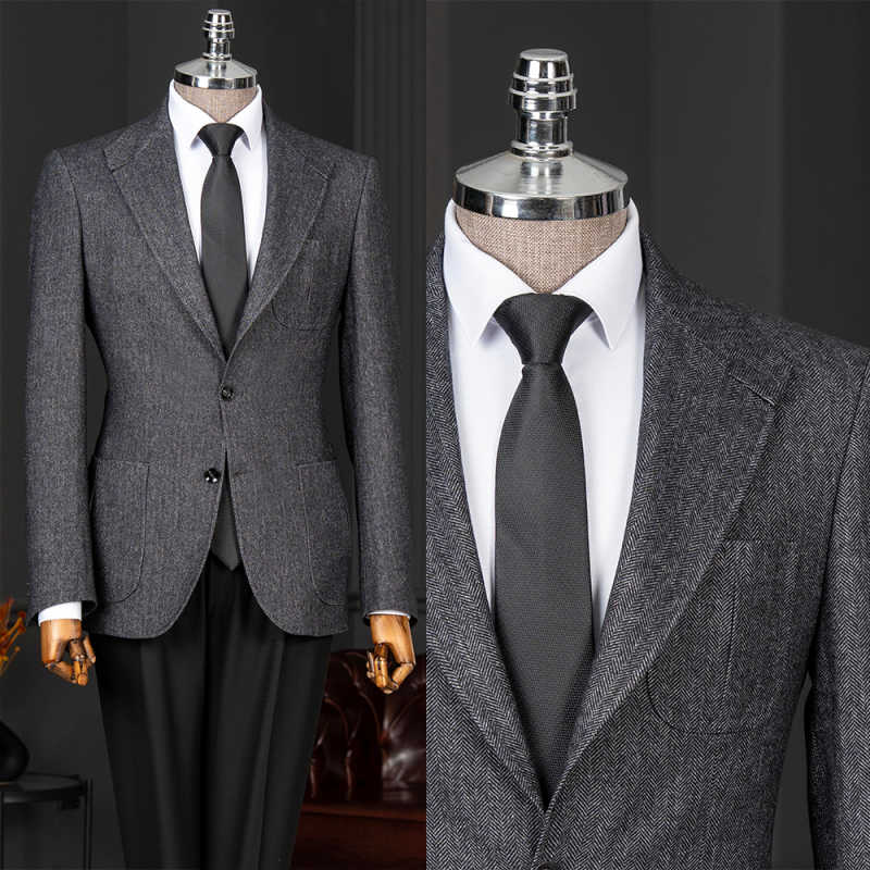 Men Linen Formal Wear - Costume classique à chevrons pour homme,