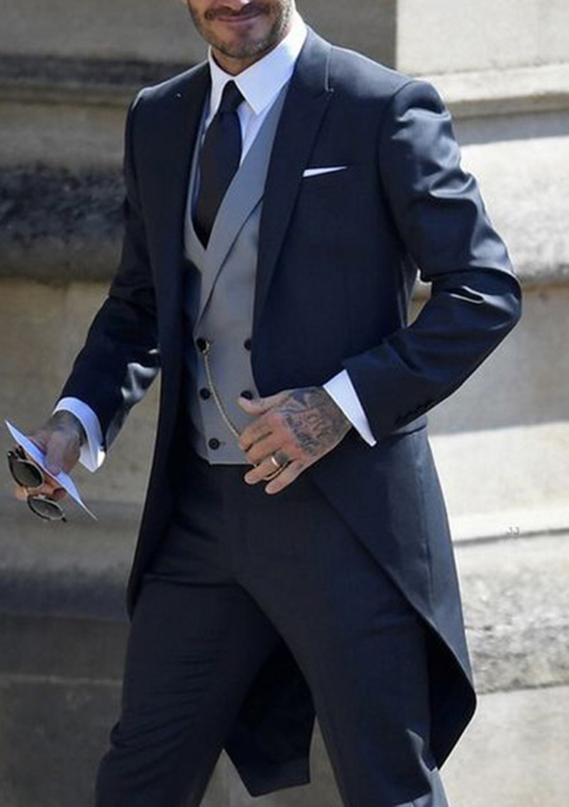 Men'S Formal Wear Accessories - Smokings bleu marine pour hommes, queue