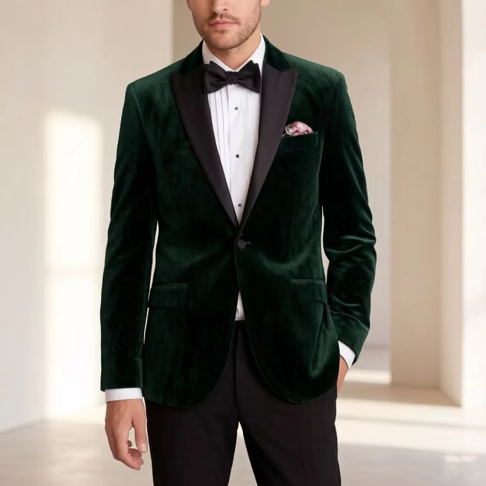 Men'S Formal Wear For Reception - Costume de blazer en velours formel
