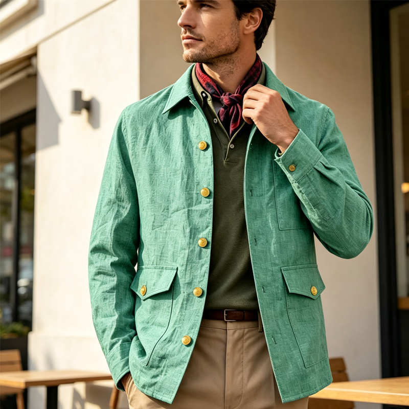Men Linen Formal Wear - Veste en lin vintage pour homme,