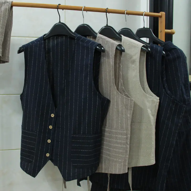 Gilet en lin décontracté brita - Men Linen Formal Wear avis et prix
