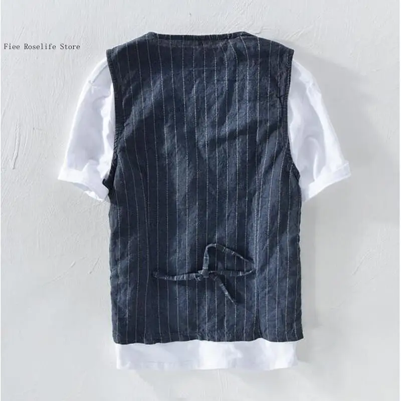 Gilet en lin décontracté brita - Men Linen Formal Wear avis et prix