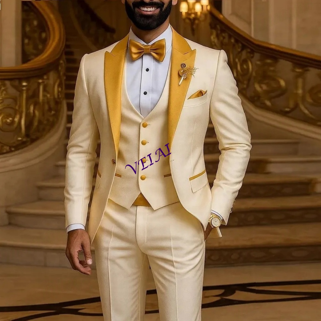 Costume pour hommes, col doré, - Men'S Formal Wear Accessories avis et prix