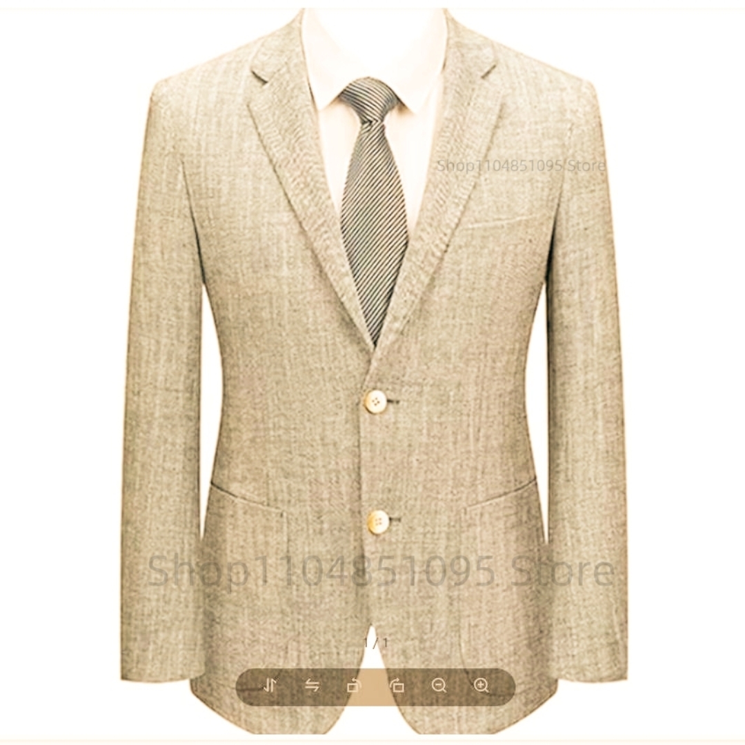 Blazer de costume en lin ajust - Men Linen Formal Wear avis et prix
