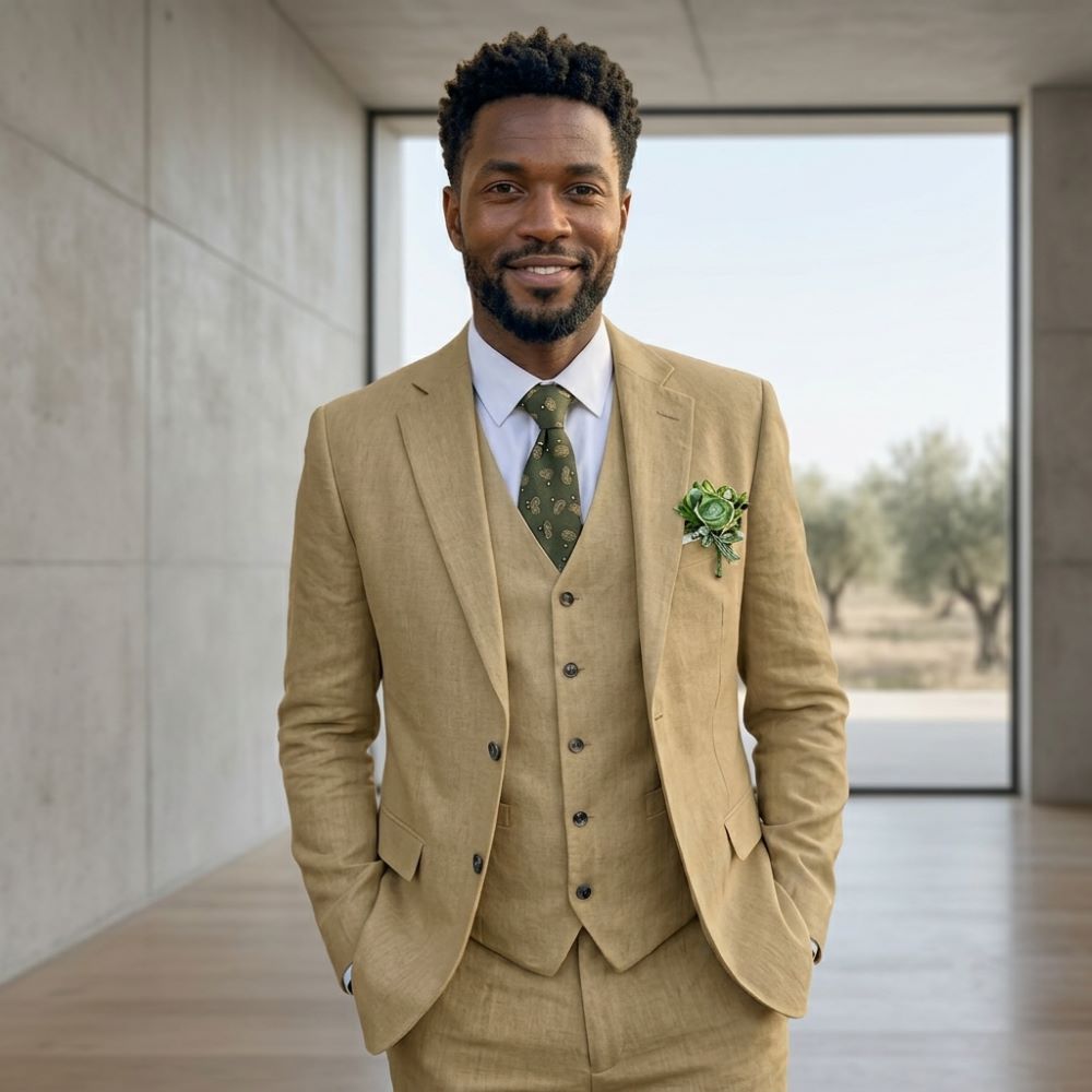 Costume en lin pour homme, rev - Men Linen Formal Wear avis et prix