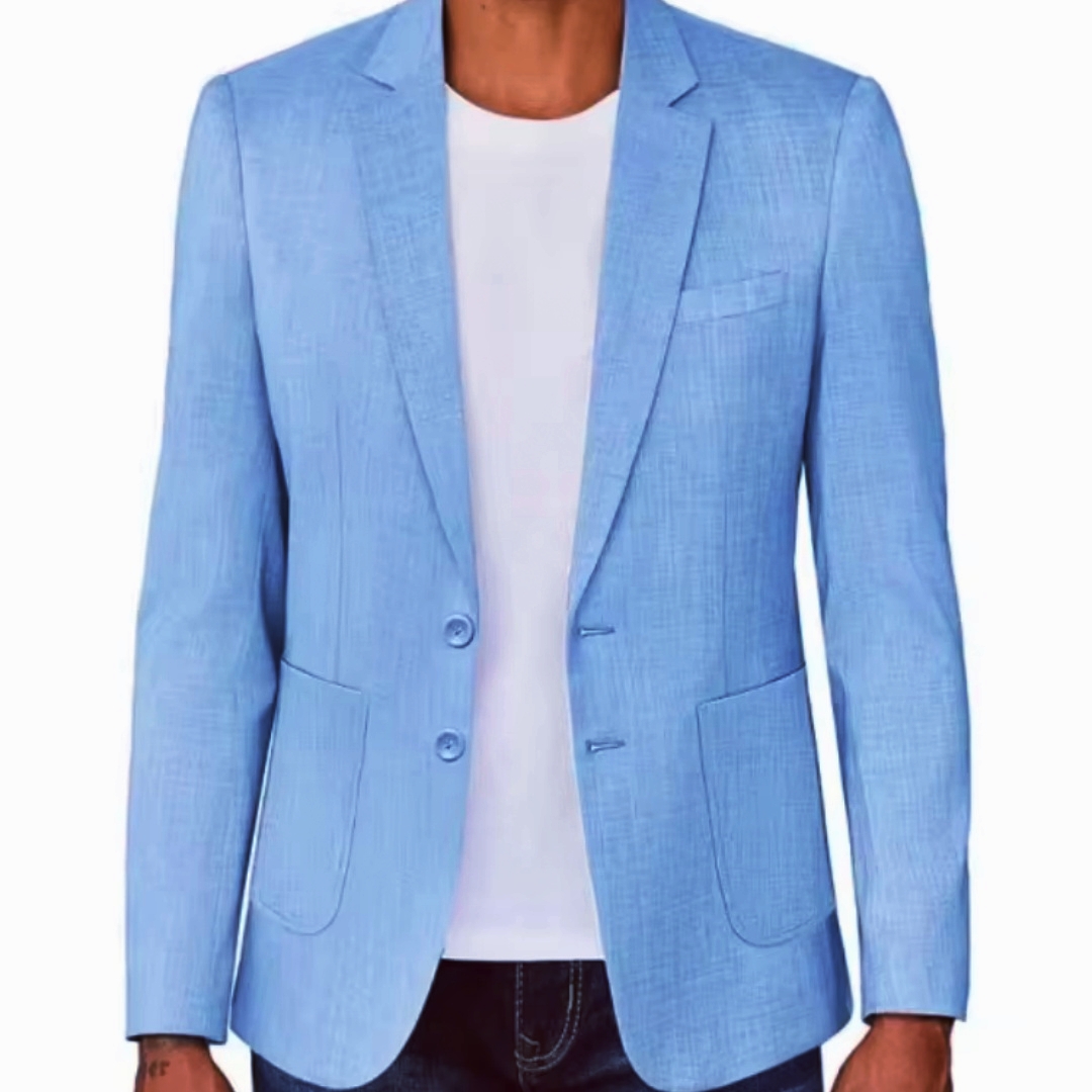 Blazer en lin beige/bleu pour  - Men Linen Formal Wear avis et prix