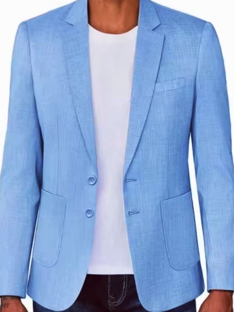 Blazer en lin beige/bleu pour  - Men Linen Formal Wear avis et prix