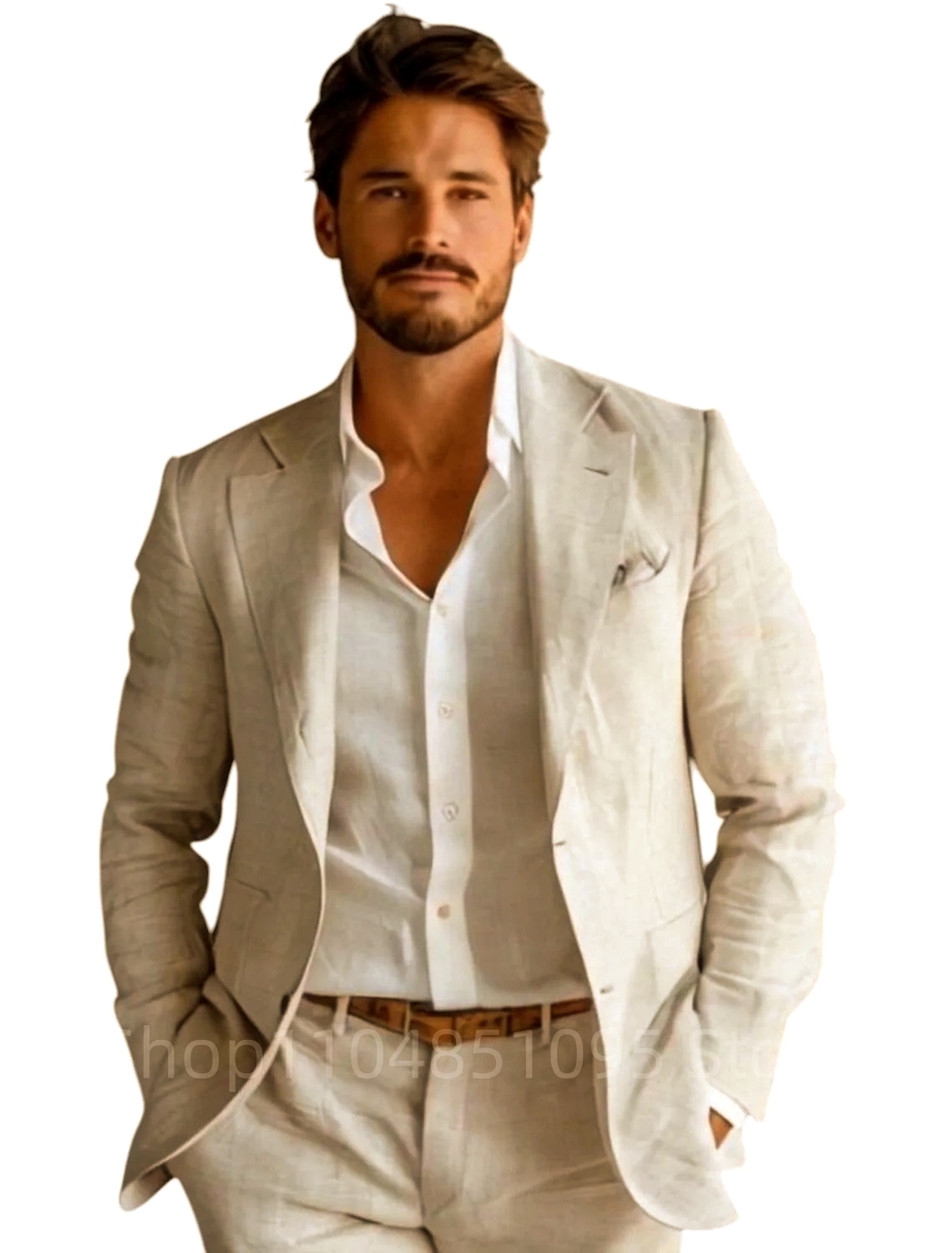 Blazer en lin bleu slim fit po - Men Linen Formal Wear avis et prix