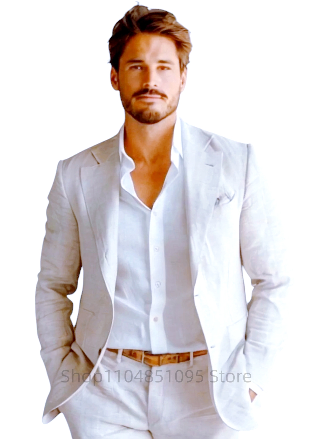 Blazer en lin bleu slim fit po - Men Linen Formal Wear avis et prix
