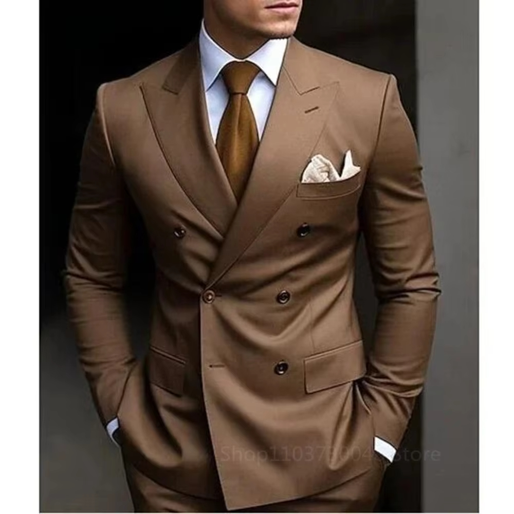Costume deux pièces marron pou - Men'S Formal Wear For Graduation avis et prix